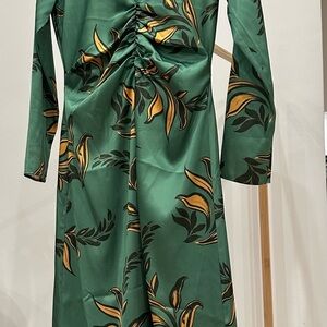 Elegant Green Floral Dress